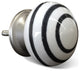 Knob-It Vintage Hand-Painted Ceramic Knobs, Black and White, Set of 12