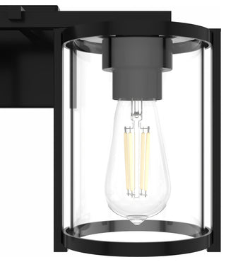 Astwood Matte Black With Clear Glass 3 Light Vanity Wall