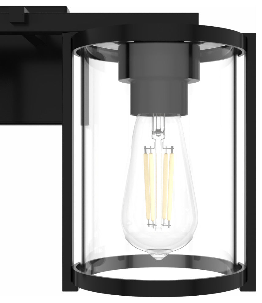 Astwood Matte Black With Clear Glass 3 Light Vanity Wall