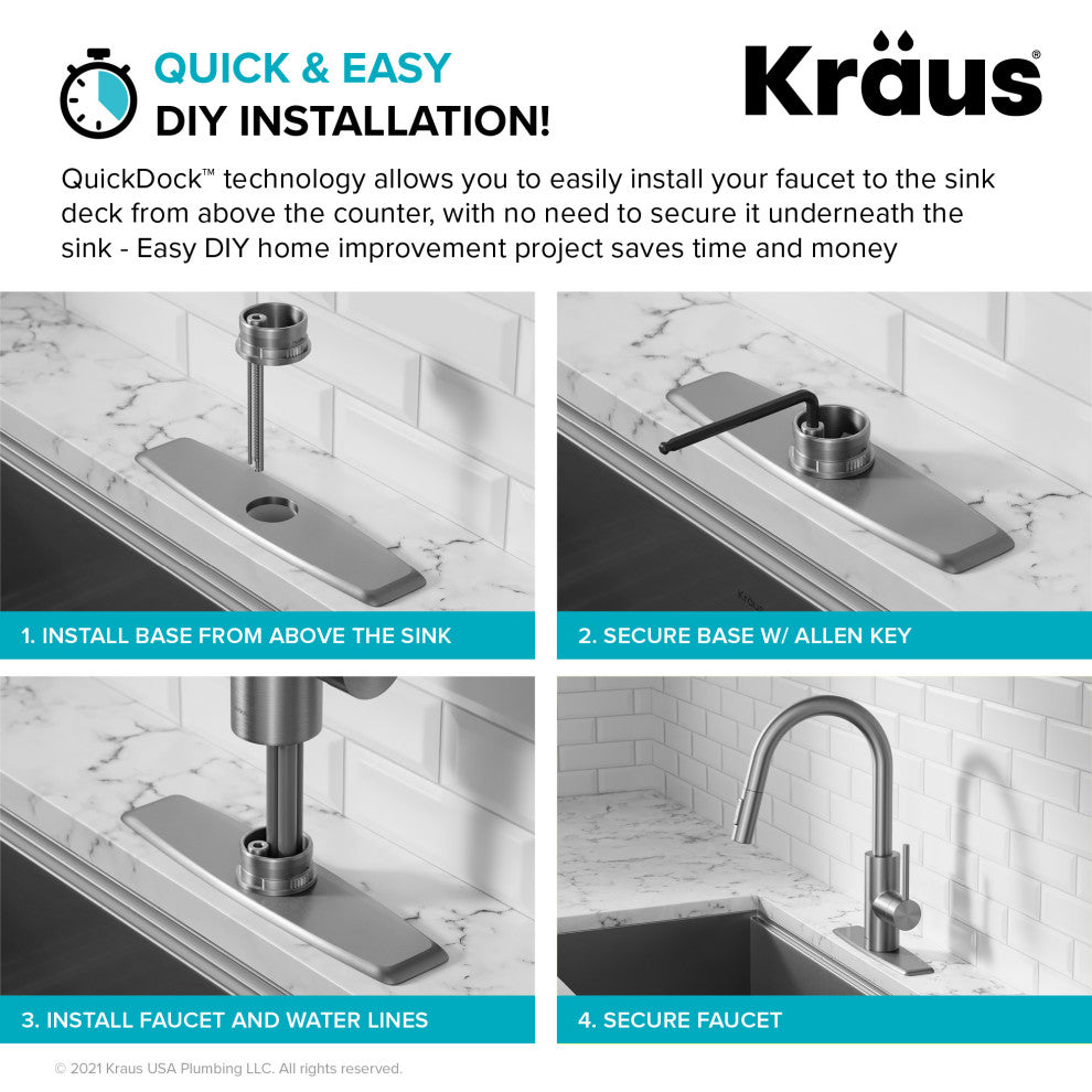 Oletto Pull-Down 1-Hole Kitchen Faucet, Spot Free Antique Champagne Bronze