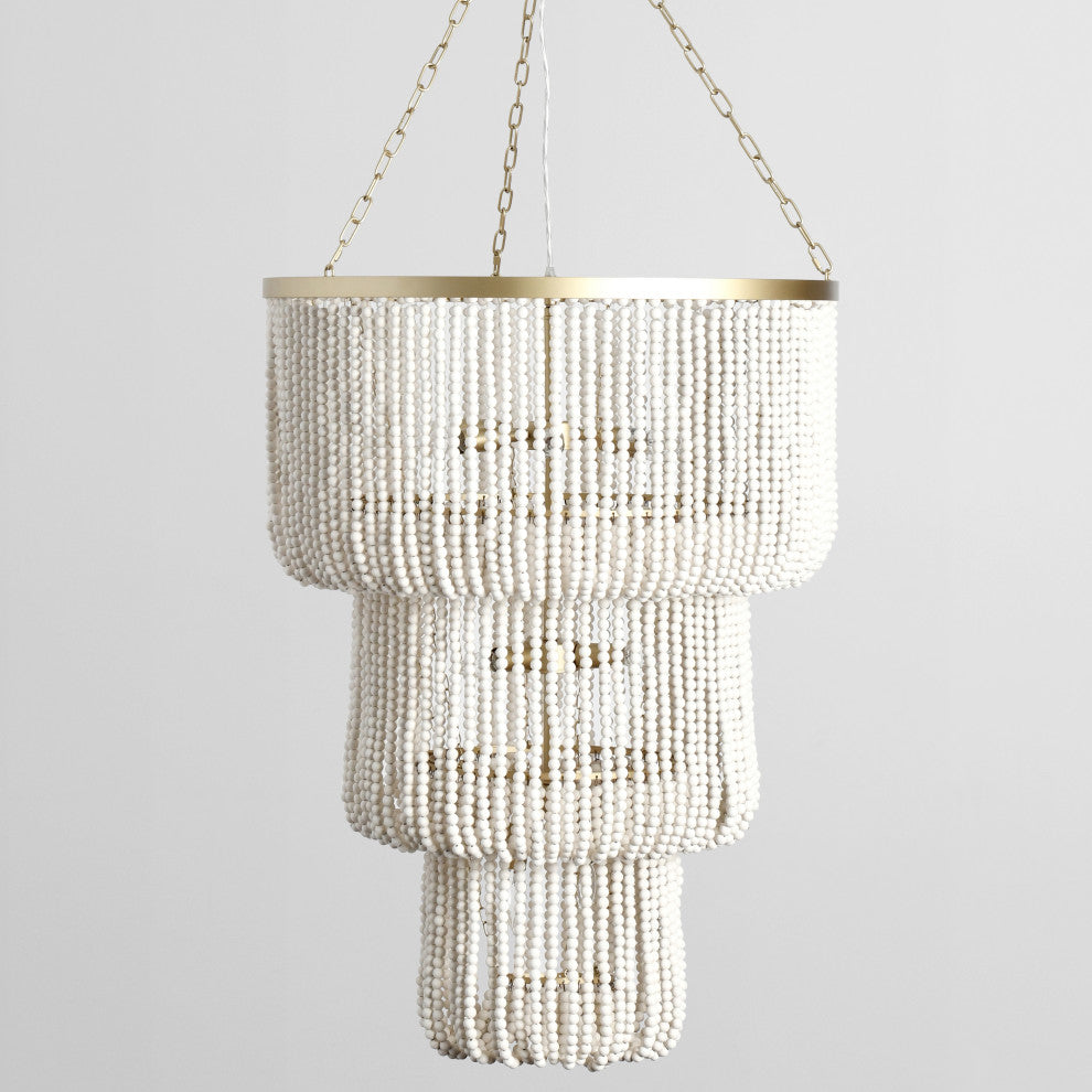 Amanda White Beaded Chandelier