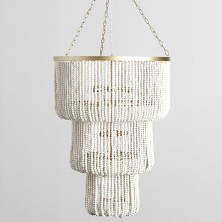 Amanda White Beaded Chandelier