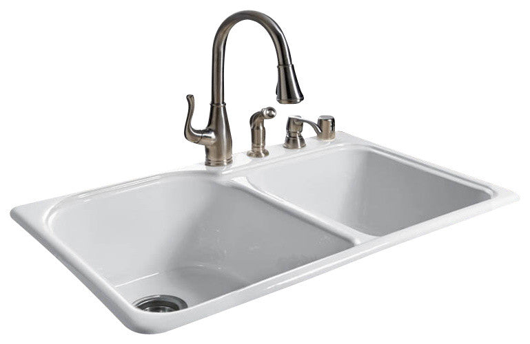 Designer Select Off Set Double Bowl - Self Rimming