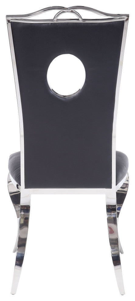 ACME Cyrene Side Chair, Set of 2, PU/Stainless Steel