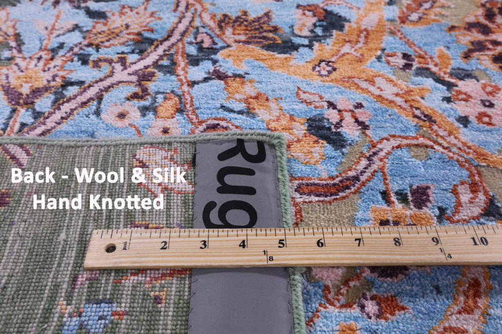 Modern Wool & Silk Hand Knotted Rug 8' 11" X 12' 0" - Q13505