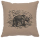 Image Pillow 16x16 Bear Scene Cotton Alabaster