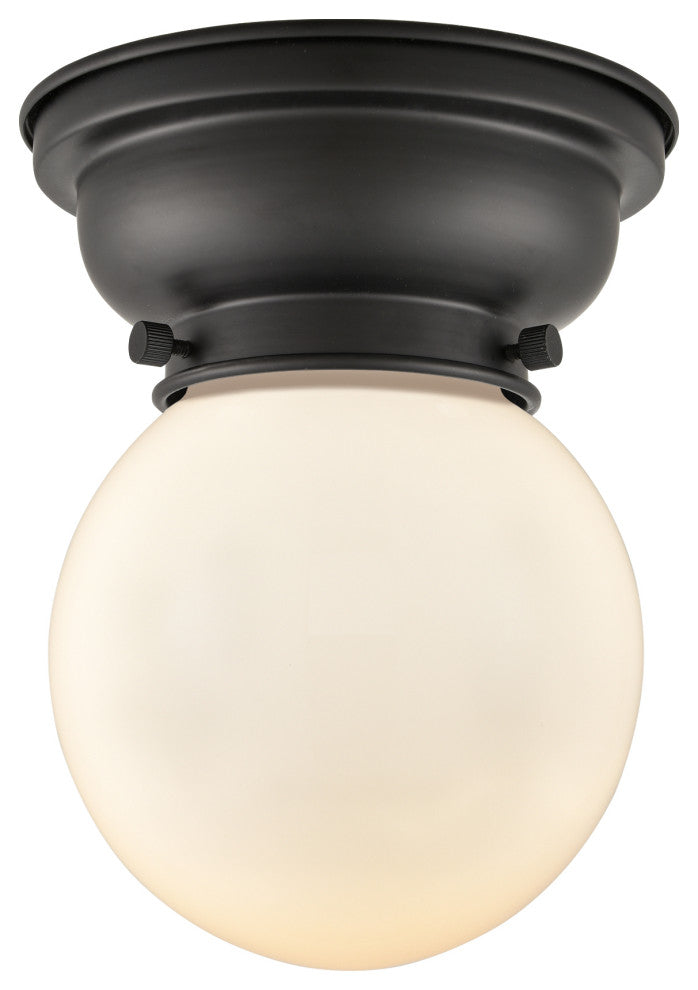 Innovations 623-1F-BK-G201-6 1-Light Flush Mount, Matte Black