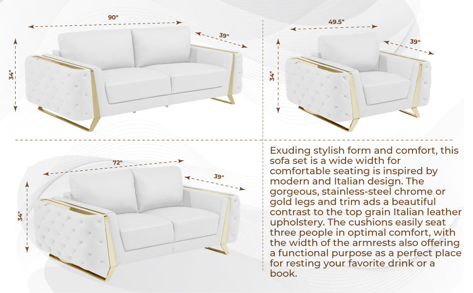 Leonardo Top Grain Italian Leather  Sofa