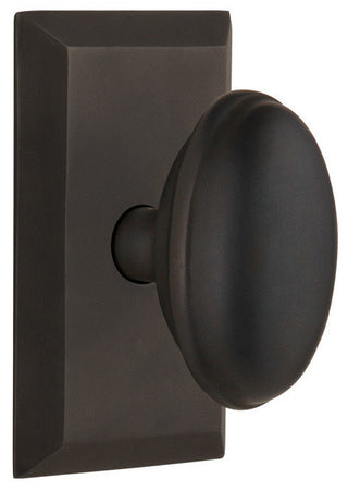 Double Studio Plate With Homestead Knob, Oil-Rubbed Bronze