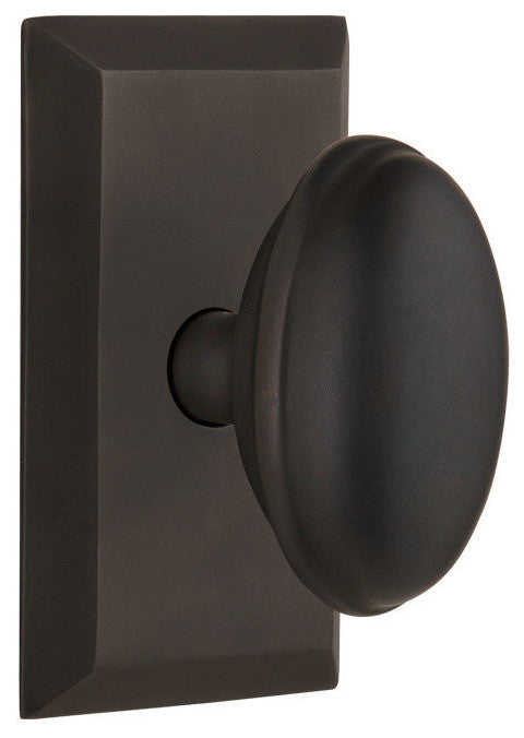 Double Studio Plate With Homestead Knob, Oil-Rubbed Bronze