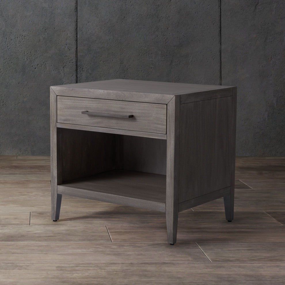 Safavieh Couture Ariella 1 Drawer Wood Nightstand, Light Grey