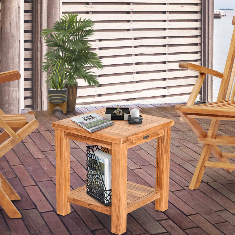 Teak Wood Tundra Outdoor Patio Side Table, made from A-Grade Teak Wood