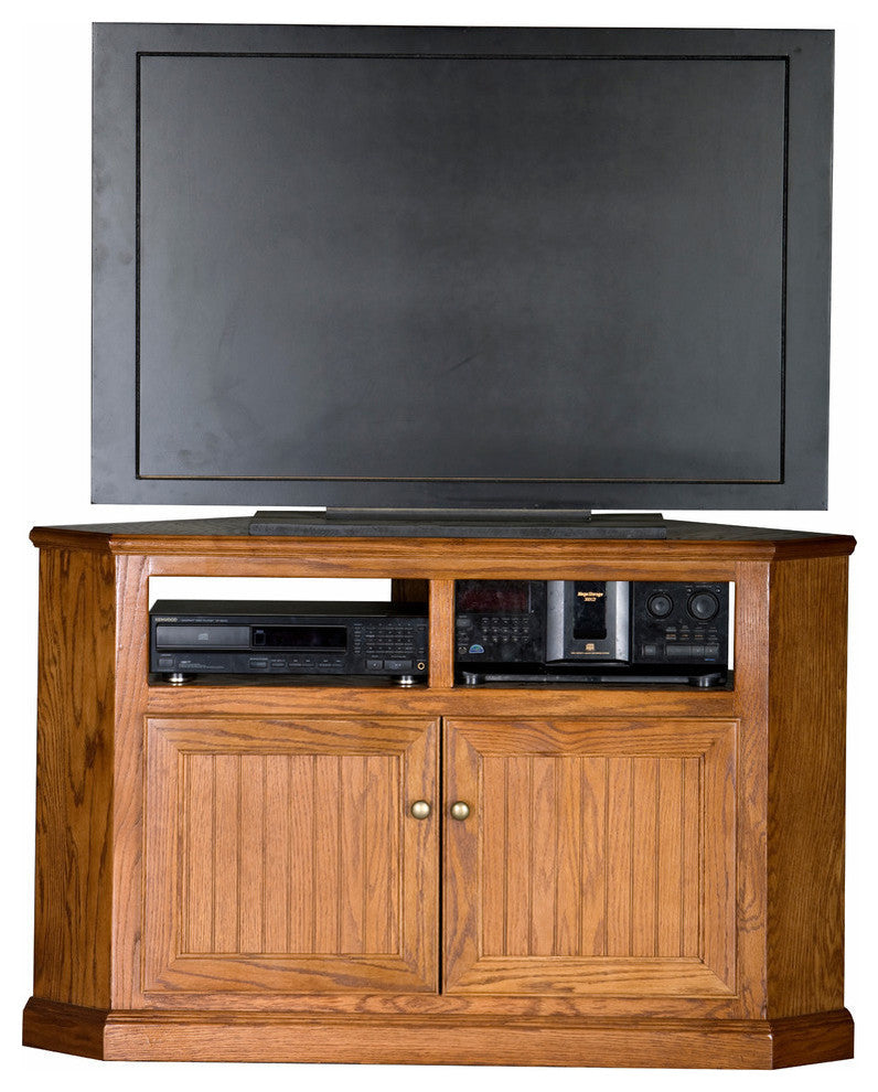 Eagle Furniture Heritage 50" Tall Corner TV Cart, Medium Oak