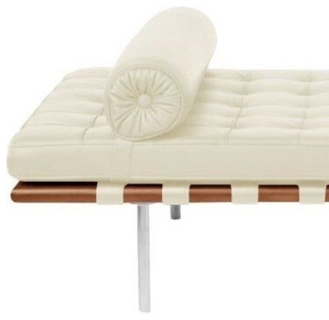 Classic Romano Top Grain Italian Leather Daybed 72", Petite, Ivory Leather