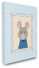 Stupell Ind. Mouse Portrait Blue Canvas Wall Art, 30"x40"
