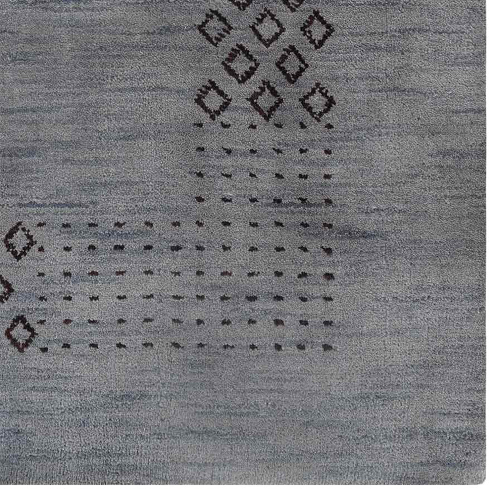 HAND KNOTTED LOOM WOOL ECO - FRIENDLY AREA RUGS  - Light Blue,Contemporary