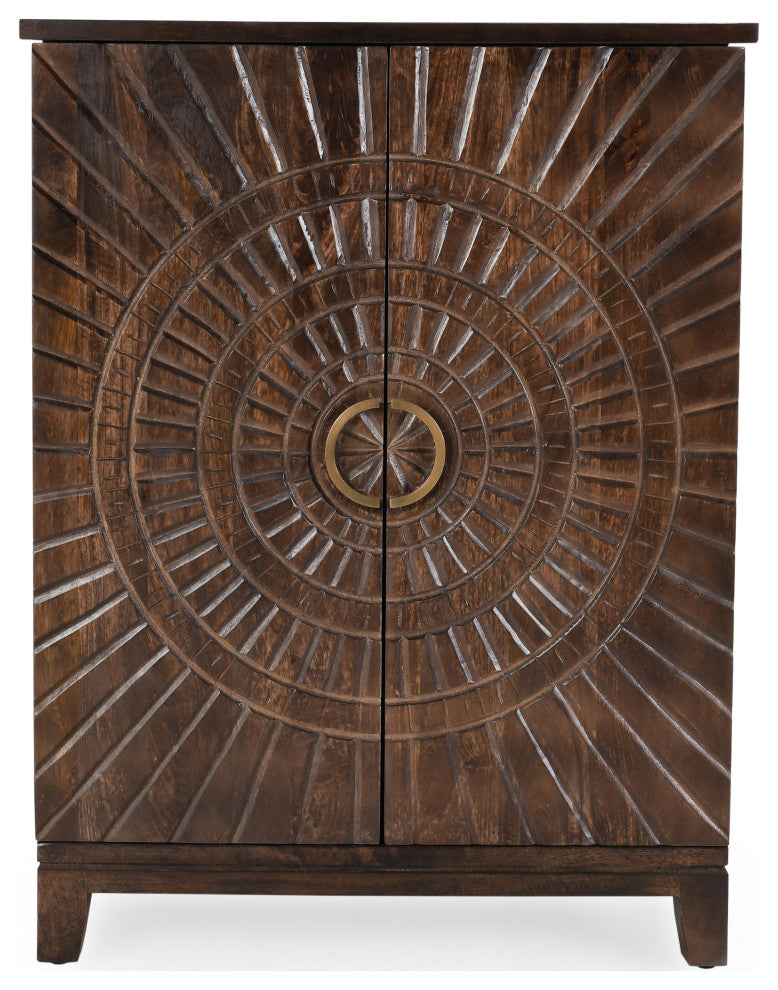 Vivienne Mango Wood Wine Cabinet by Kosas Home, Brown