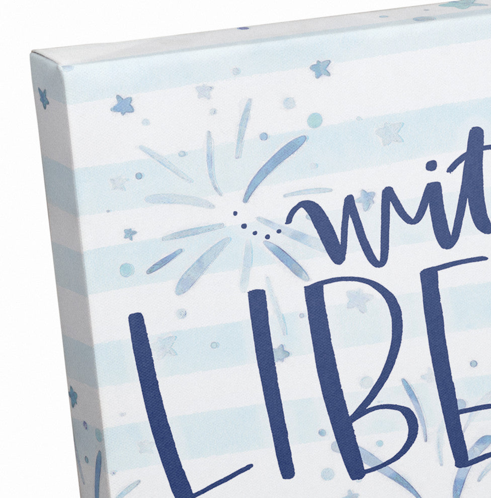 With Liberty and Justice For All 11x14 Canvas Wall Art