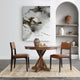 Maxwell 42" Round Pine Wood Dining Table, Brown Finish by Kosas Home