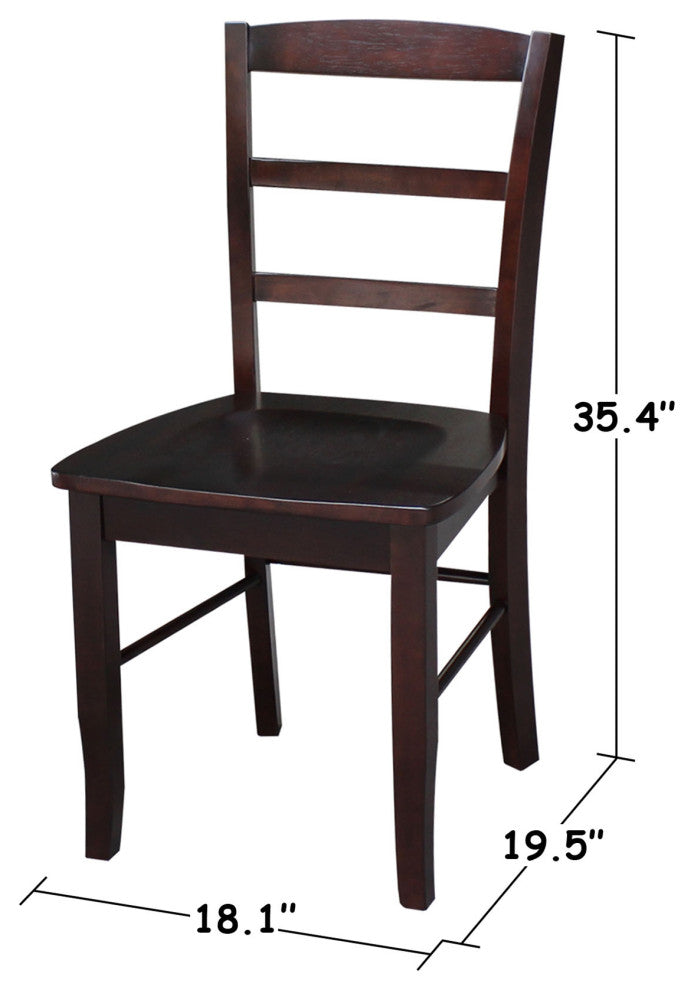 Set of Two Madrid Chairs, Rich Mocha