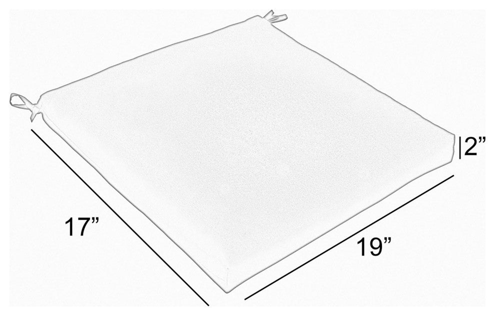Sorra Home Gardenia Seaglass Corded Chair Pad, Set of 2, 17"x19"x2"