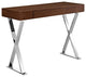 Modern Contemporary Urban Entry Console Table, Brown, Wood Stainless Steel