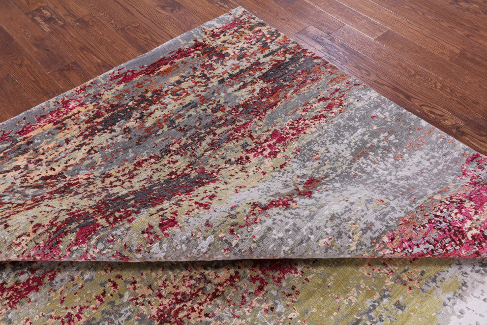 Handmade Abstract Wool & Silk Rug 7' 11" X 10' 1" - Q13079