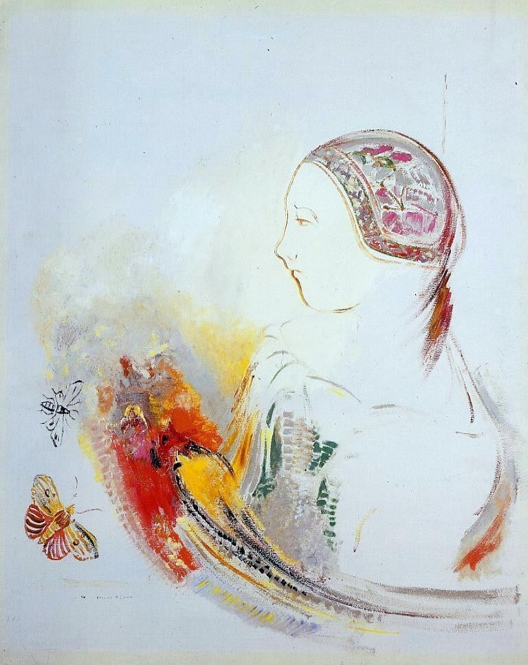 Odilon Redon Profile of a Child Wall Decal