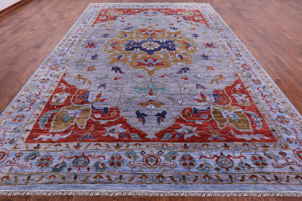 9' 9" X 14' 0" Persian Heriz Serapi Handmade Rug - Q13053
