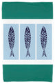 30"x60" Fish Chips, Animal Print Beach Towel, Green