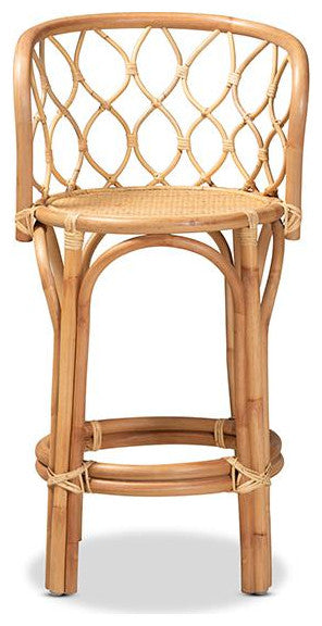 Diana Modern Natural Finished Rattan Counter Stool