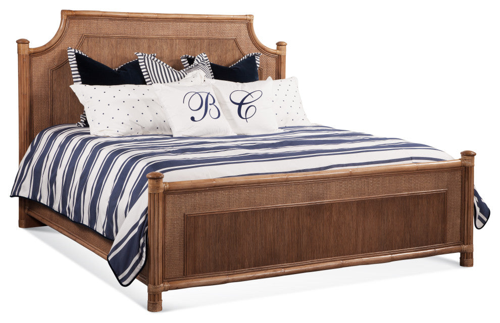 Summer Retreat Rattan Arched Bed, Honey, King