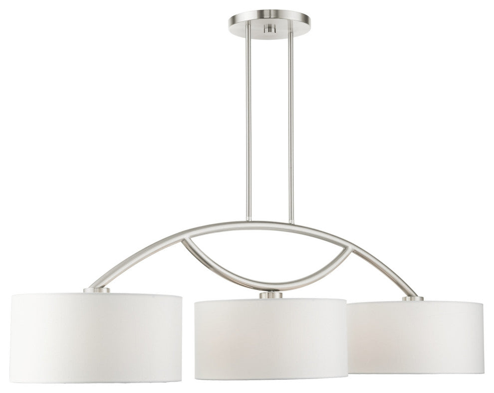Livex Lighting 45983 Meridian 3 Light 51"W Drum Chandelier - Brushed Nickel