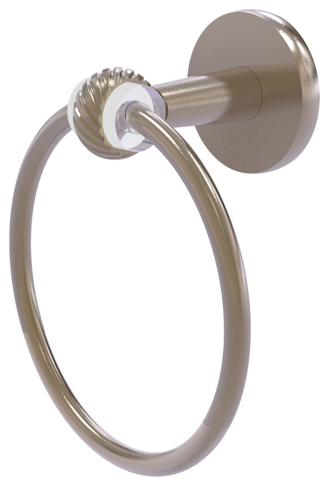 Clearview Towel Ring with Twisted Accents, Antique Pewter