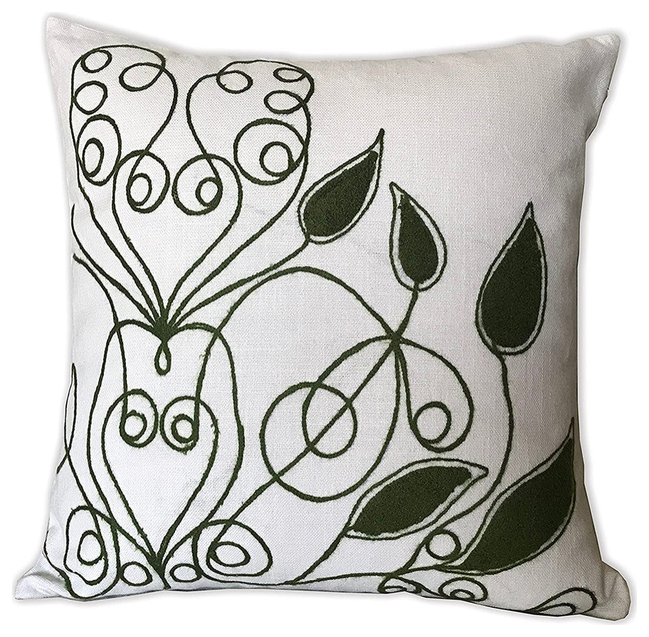 DecorShore 'Harper' 18" Decorative Jute Throw Pillow Cover, Modern Art Pattern