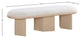 Wilshire Boucle Fabric Upholstered Bench, Cream, Natural Oak Finish