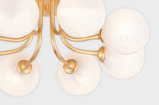 Onyx Eight Light Semi Flush Mount in Vintage Gold Leaf
