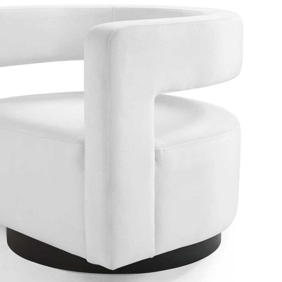 Armchair Accent Chair, Velvet, White, Modern, Living Lounge Hotel Hospitality