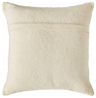 Cream Pillow in Hand Felted Wool With Chocolate Trees, 20"