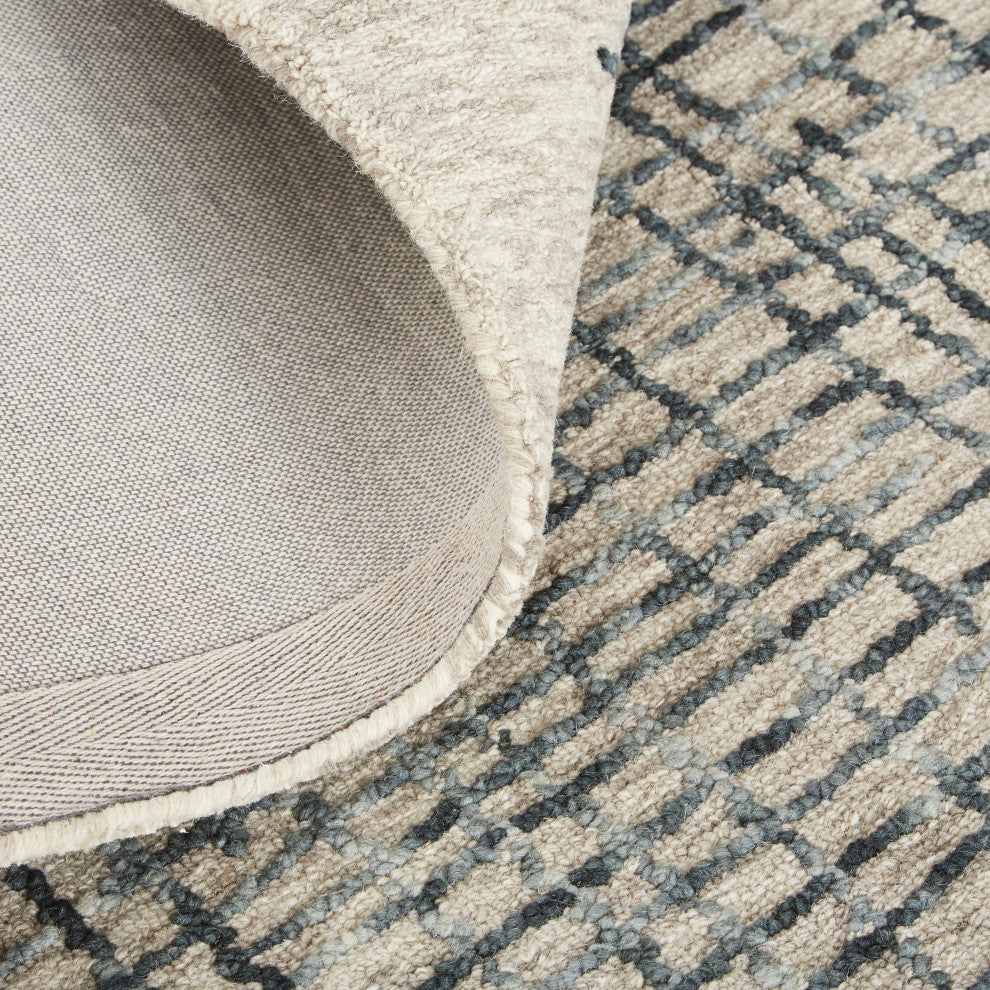 Weave & Wander Carrick Architectural Rug, Gray/Green/Tan, 10'x14'