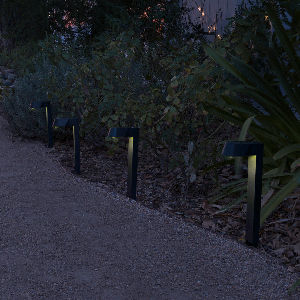Solar Black Modern Pathway LED Light Set of 4