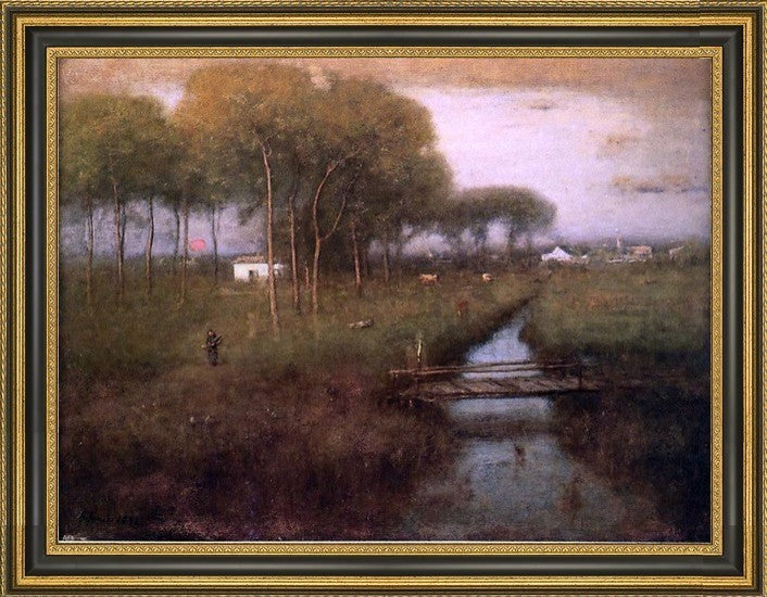 George Inness Early Moonrise Tarpon Springs Framed Premium Canvas Print, 18"x24"