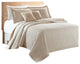 Sherry Kline Rombo Embroidered 3-piece Quilt Set, Taupe, Queen
