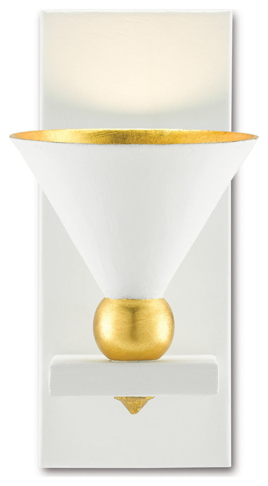 Moderne White Wall Sconce