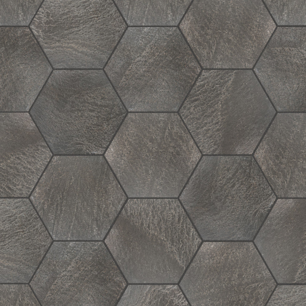 Nagpur Grand Hex Grafito Porcelain Floor and Wall Tile