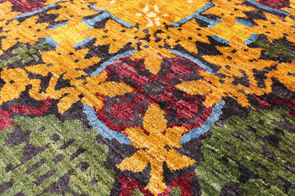 9' 1" X 11' 7" William Morris Hand-Knotted Wool Rug Q4576