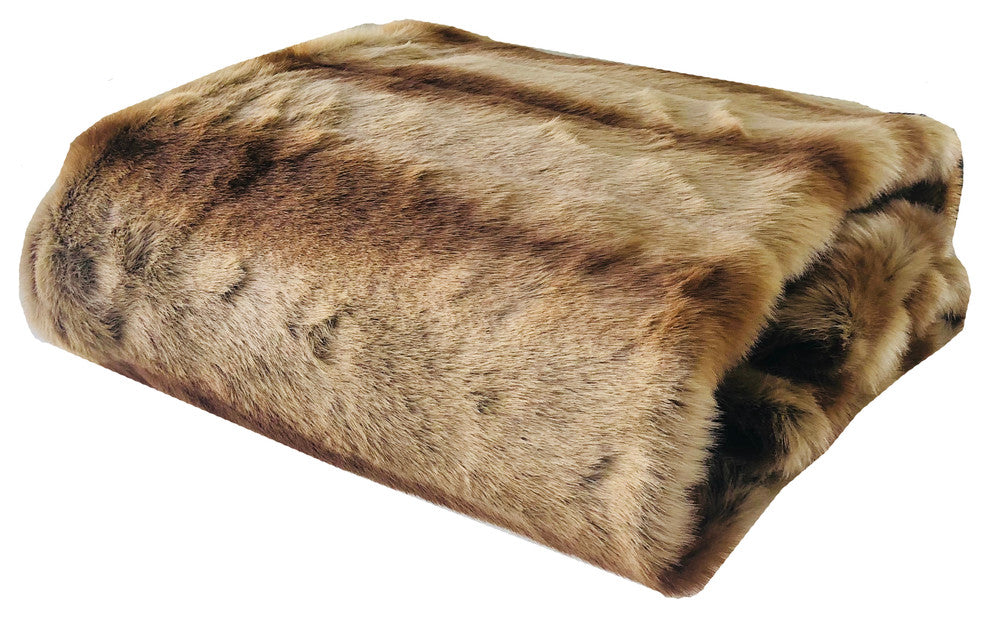 Plutus Sheared Faux Chinchilla Throw Blanket, 102x116