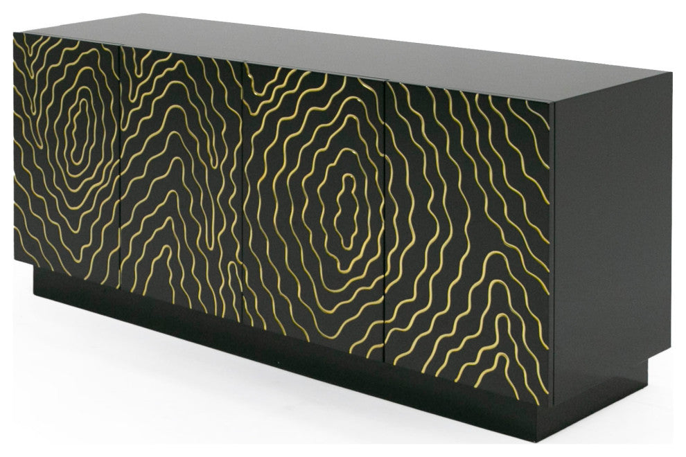 Modrest Jonah- Modern Black and Gold Buffet
