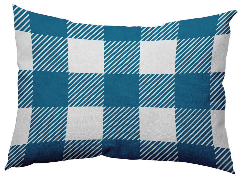 Buffalo Plaid Accent Pillow, Unreal Teal, 14"x20"
