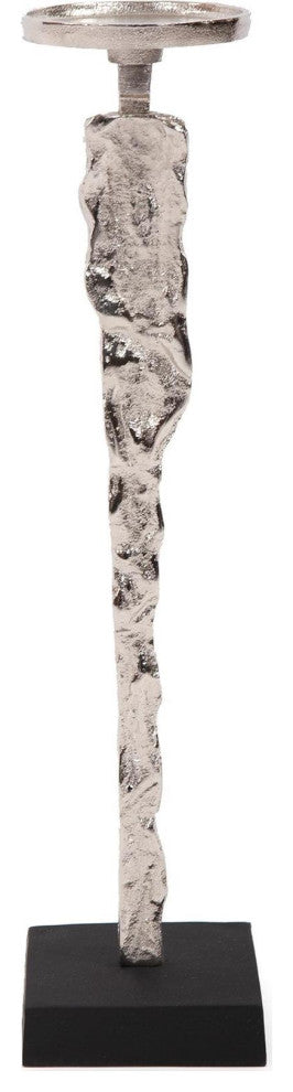 Silver Abstract Figure Candle Holder